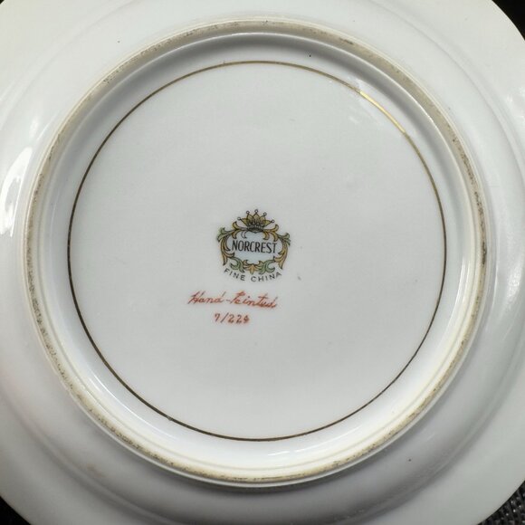 Antique Norcrest Hand Painted Ashtray Dish Plate Beautiful Scene Fine Porcelain - Picture 7 of 14